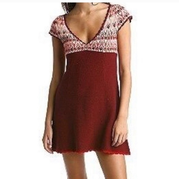 Free People Dresses & Skirts - Free People Fair Isle Mini dress. Size medium. Boho style. Wool Blend.